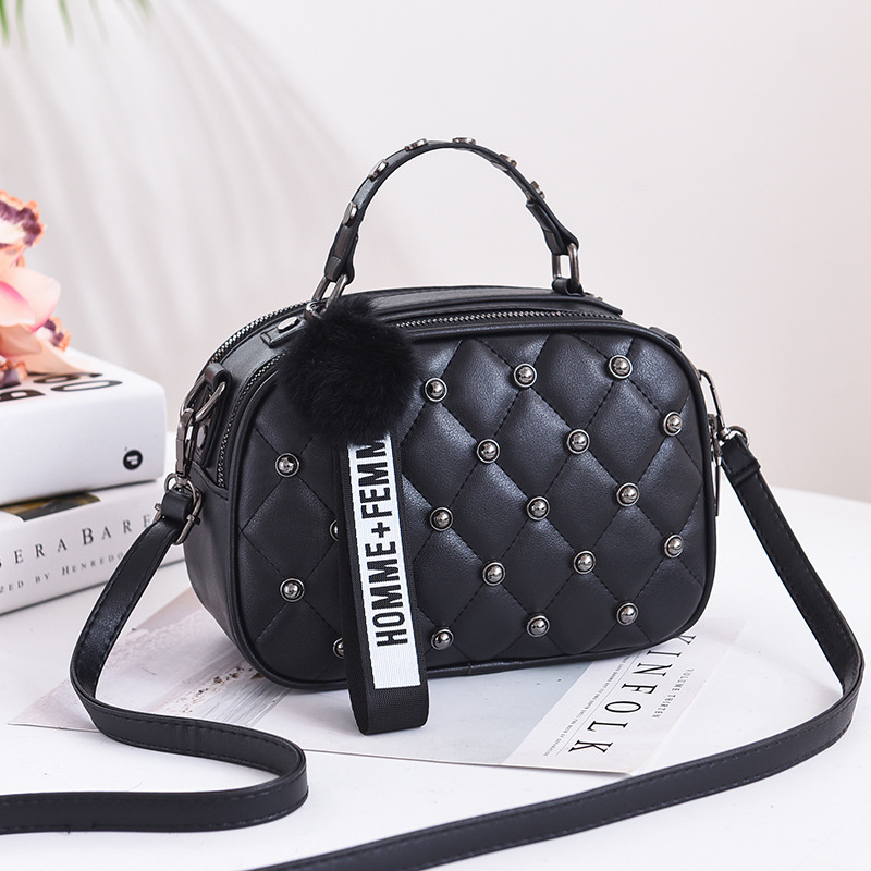Women Shoulder Mini Bag Leather Fashion Small Handbag - Black