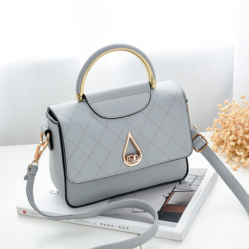 Women Shoulder Mini Bag Leather Fashion Small Handbag - Light Grey