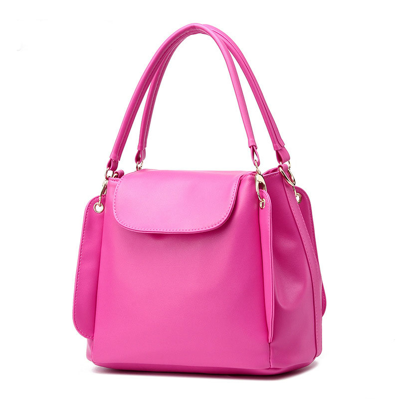 Women Fashion Three Layers Shoulder Bag Casual Crossbody Handbag - Rose