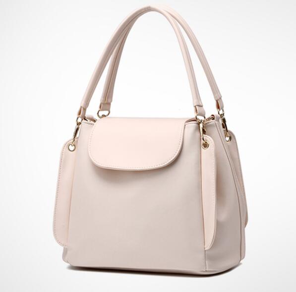 Women Fashion Three Layers Shoulder Bag Casual Crossbody Handbag - Beige