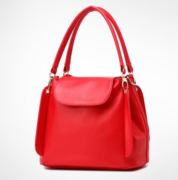 Women Fashion Three Layers Shoulder Bag Casual Crossbody Handbag Red