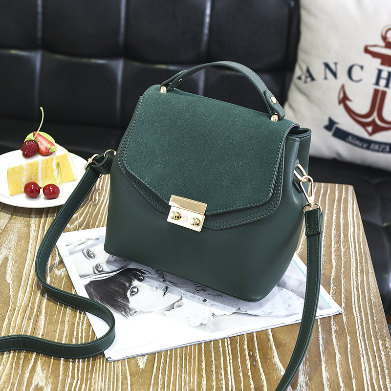 Design Women Leather Small Bag Shoulder Messenger Mini Handbag - Army Green