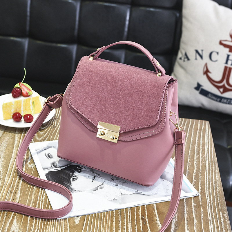 Design Women Leather Small Bag Shoulder Messenger Mini Handbag - Pink
