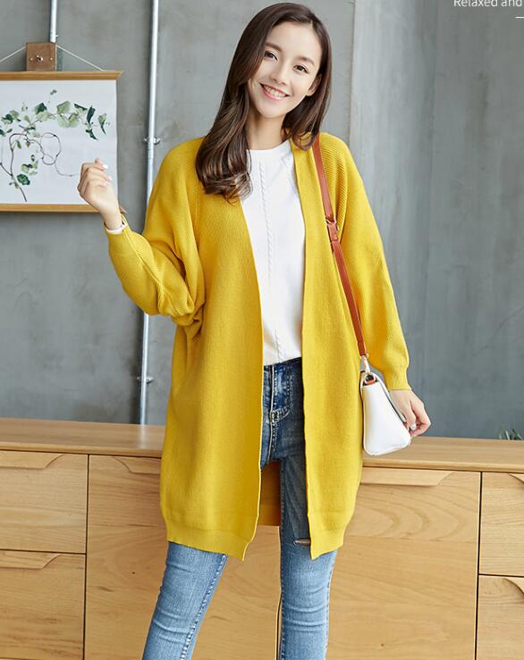 Mustard Yellow Knitted Long Cardigan