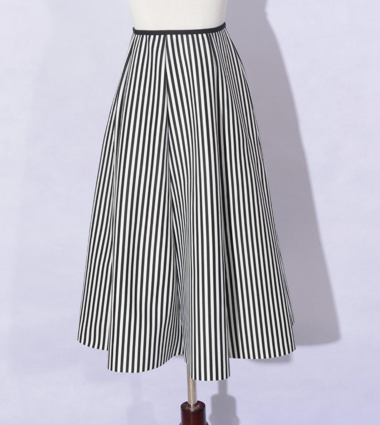 Retro Striped Cotton High Waisted Skirt