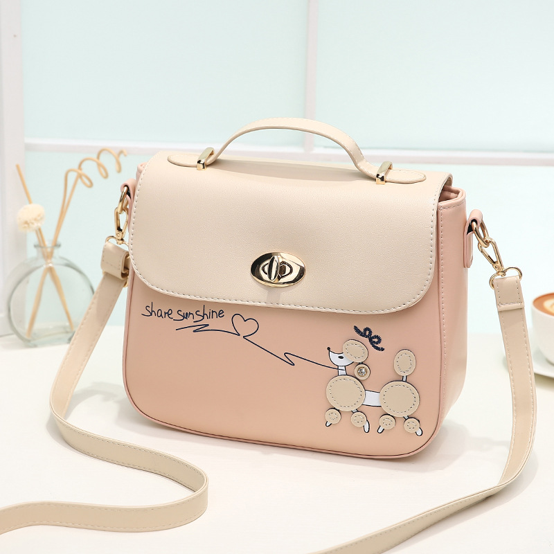 Sweet Pu Leather Handbag Shoulder Bag - Pink