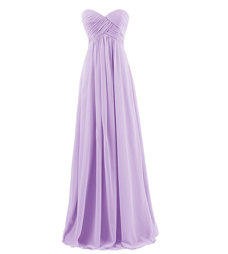 Strapless Plus Size Bridesmaid Dresses Long For Wedding Guests Sister Party Dress Chiffon Prom Dress - Light Purple