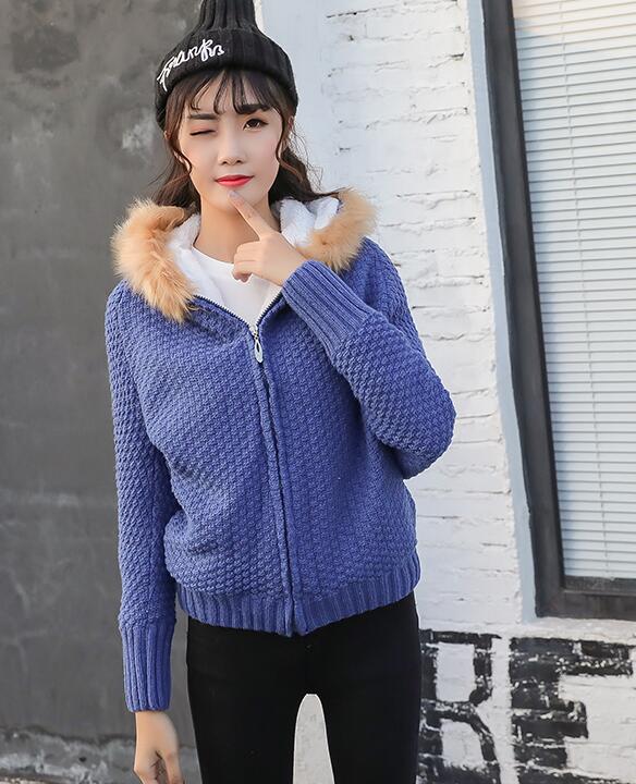 Long Sleeve Hooded Cardigan Sweater Coat on Luulla