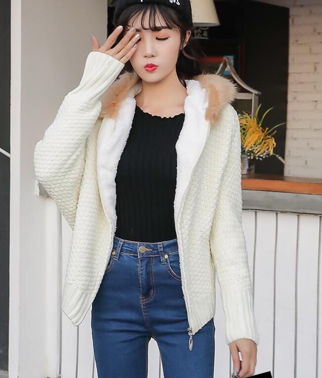 Long Sleeve Hooded Cardigan Sweater Coat on Luulla