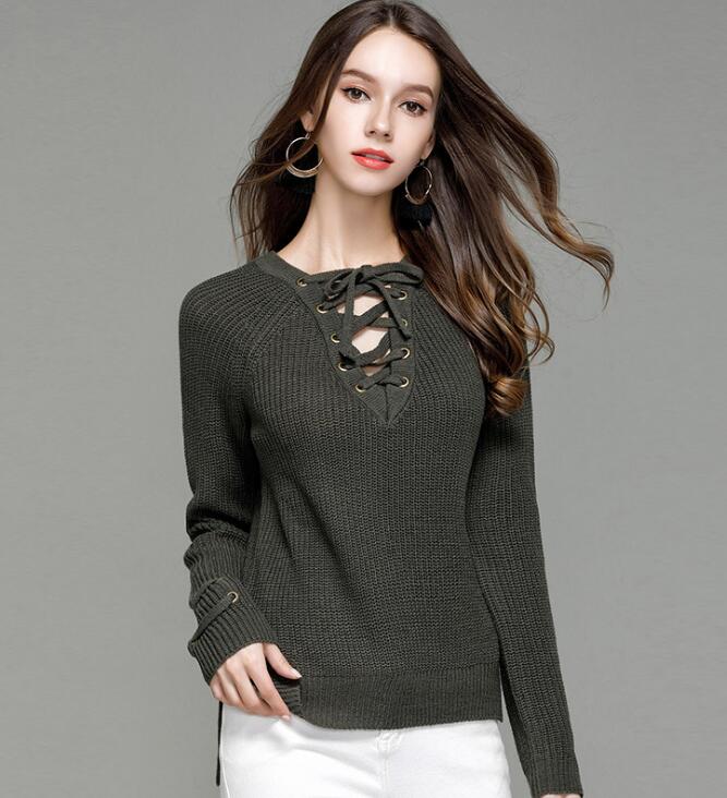 Sexy Knitting Pullover Fashion Hollow Sweater - Amy Green