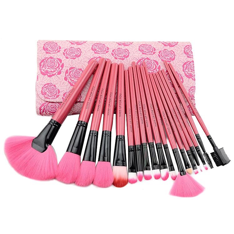 18pcs Professional Makeup Brush Set Cosmetics Make Up Brush Set Tools Kits With Makeup Brushes Leather Case