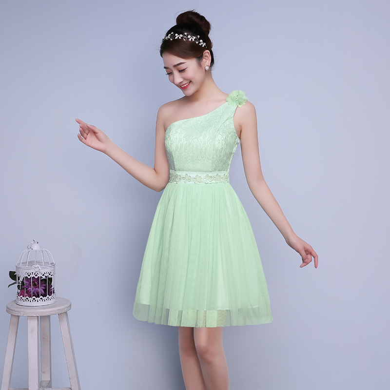 Sweet Fashion Mini Bridesmaid Party Dress - Green