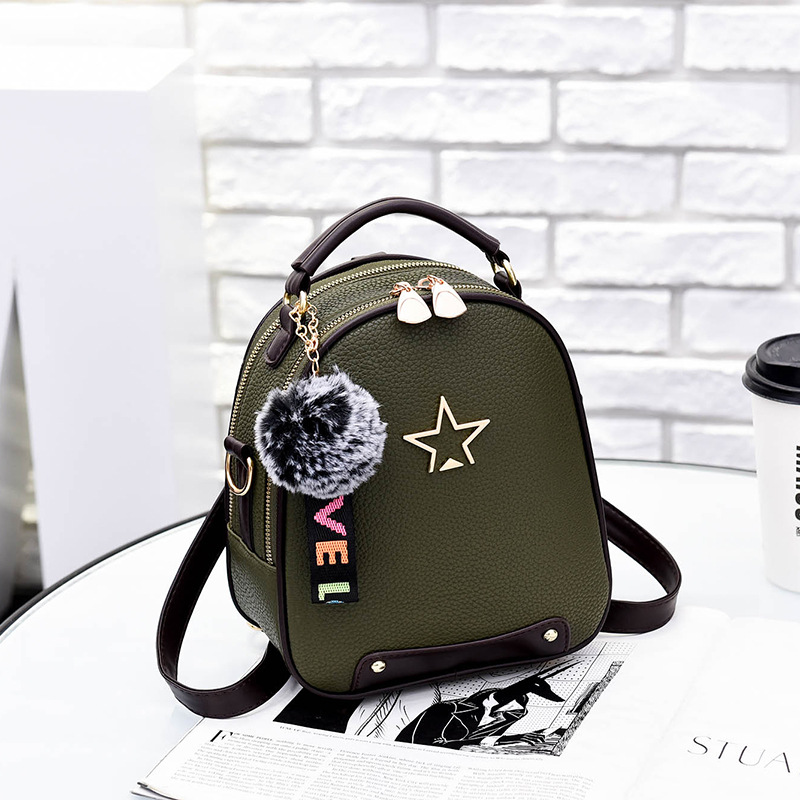 Nice Star Pattern Handbag Pu Leather Backpacks For Women - Amy Green