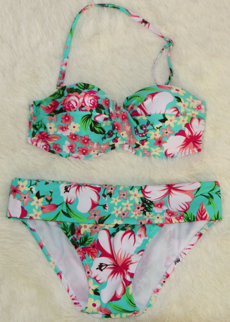 2014 Fashion Sexy Flowers Pattern Swimsuit Bikini