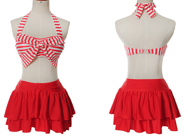 Red Girl's Summer Bikini Swimsuit