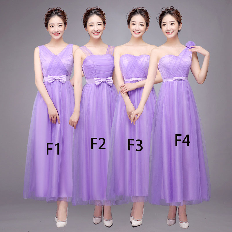 Nice Women Bridesmaid Prom Party Evening Dress Ladies Long Wedding Dress - Purple