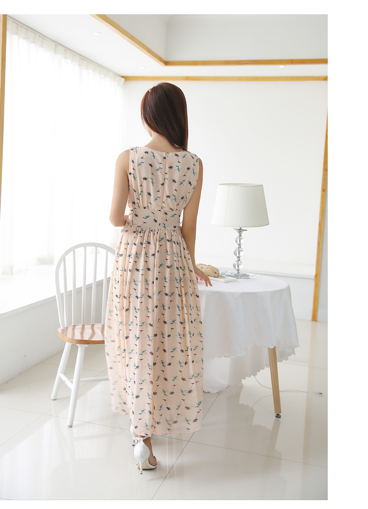 Summer Long Printing Chiffon Dress on Luulla