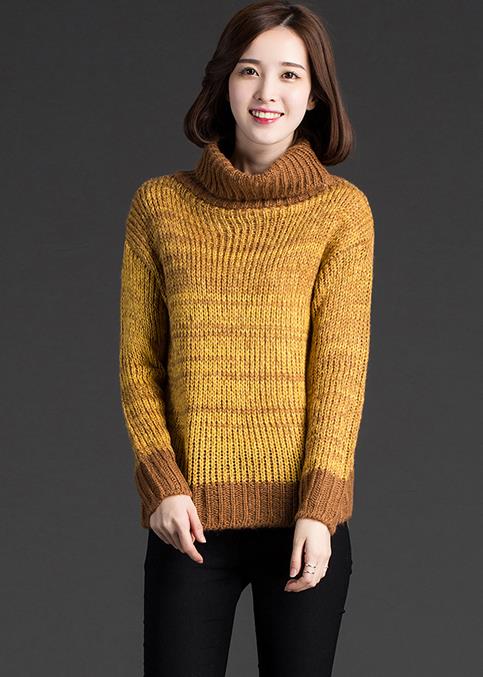 Good Quality Fashion Autumn High-collar Long Sleeve Sweater 2 Color