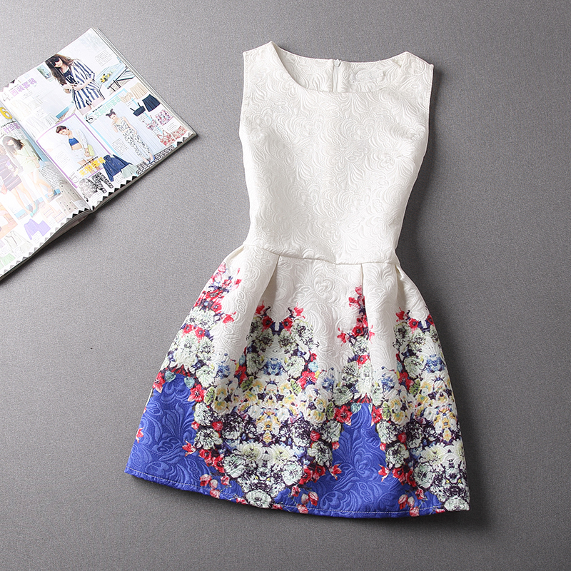 Sweet Women Printing Sleeveless Vest Dress 3 Color on Luulla