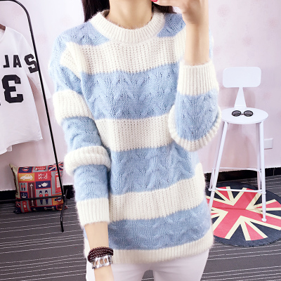 Warm Sweaters Women Fashion Casual Knitted Pullover O-neck Long Sleeve Lady Sweater