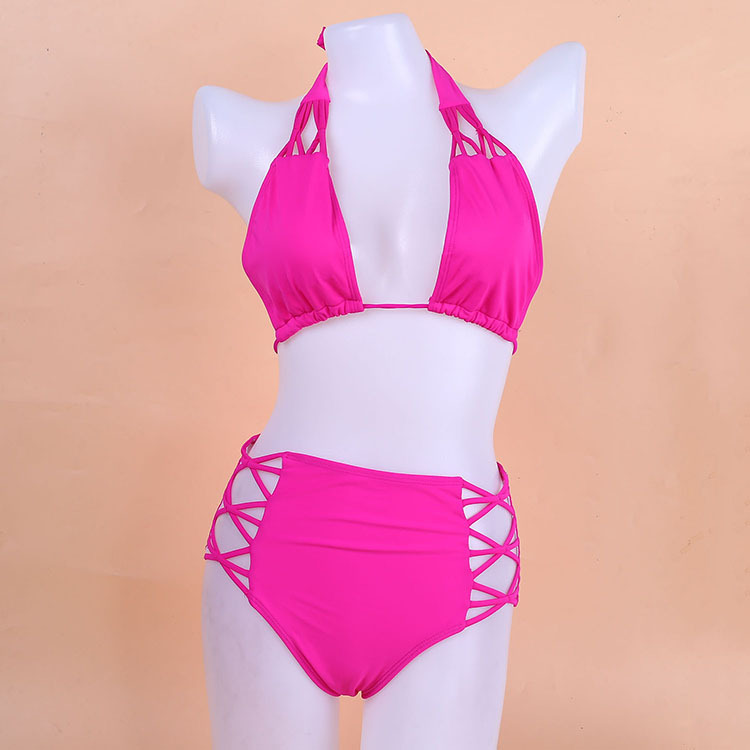 Rose Sexy Hollow Out Bikini Swimwear Swimsuit Bathing Suit For Women