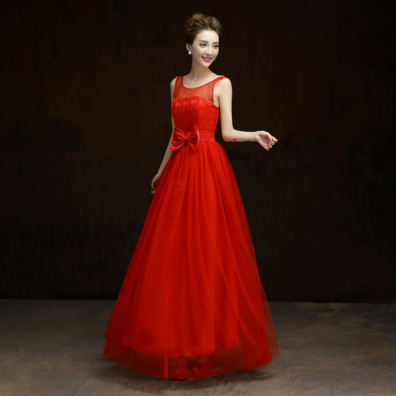 Summer Style 2016 Fashion Formal Long Design Elegant Gown Evening Dress - Red