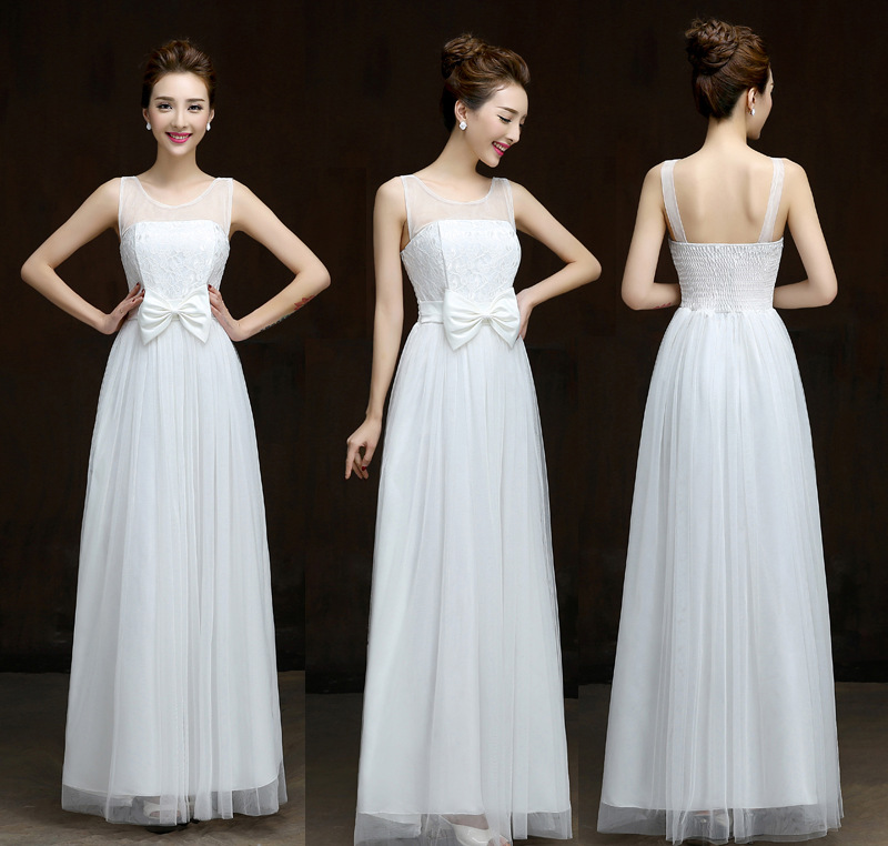 Summer Style 2016 Fashion Formal Long Design Elegant Gown Evening Dress - White