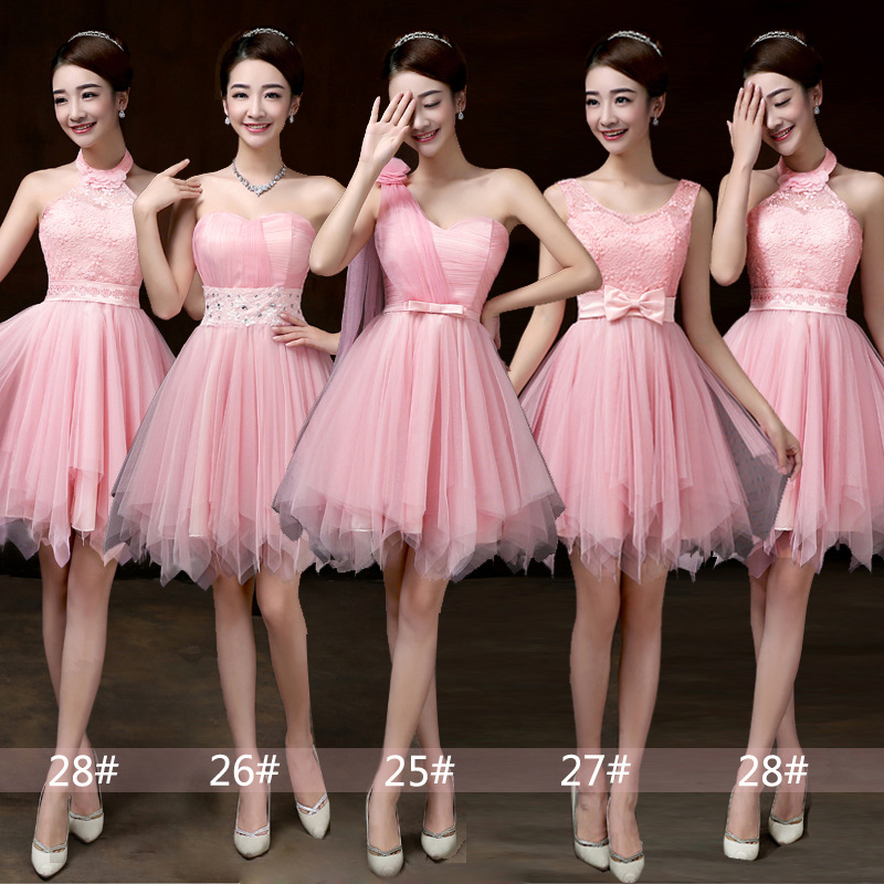 Selling,bridesmaid Dress, Mini Prom Dresses ,beading Dress ,evening Dress ,formal Dress - Pink