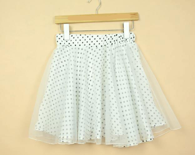 Polka Dot Sheer Layered Skater Skirt