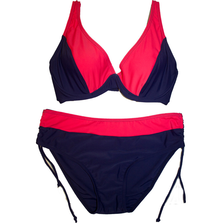Beach Women Patchwork Swimsuit Swimwear Bikini - Red