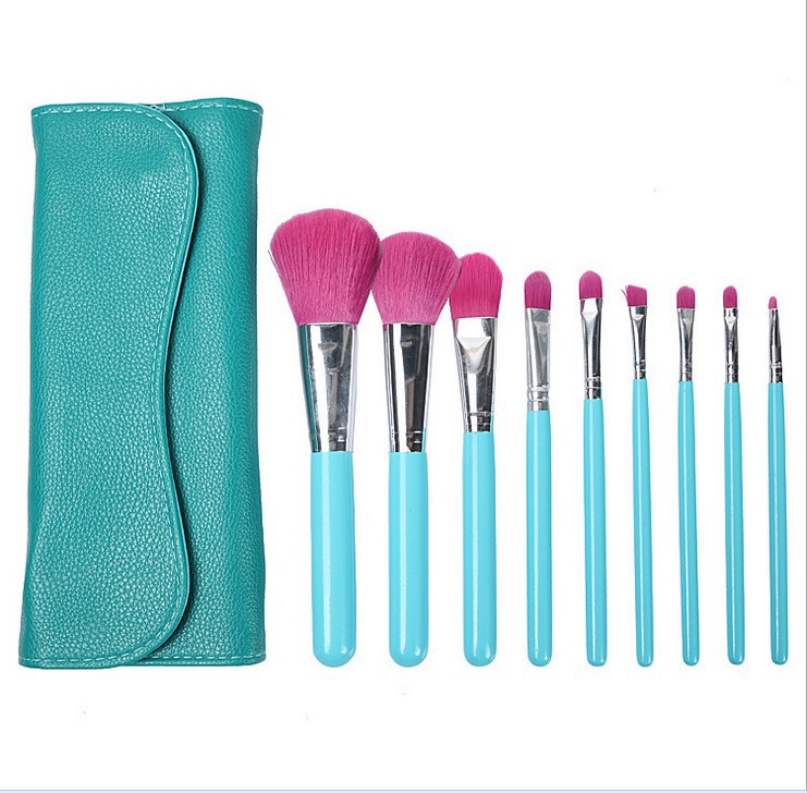 7pcs Makeup Brushes Set Eyebrow Foundation Shadows Make Up Tools Kits - Blue