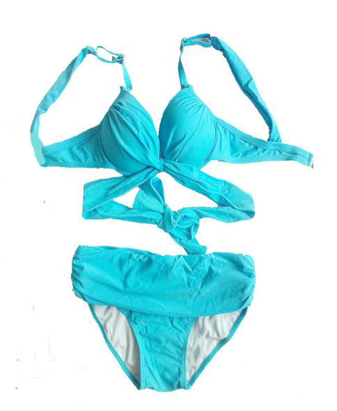 Summer Women Sexy Swimsuit Swimwear Biniki Set - Sky Blue
