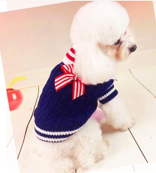 Winter Dog Navy Sweater Dog Clothes