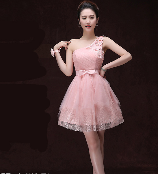 pink colour party frock