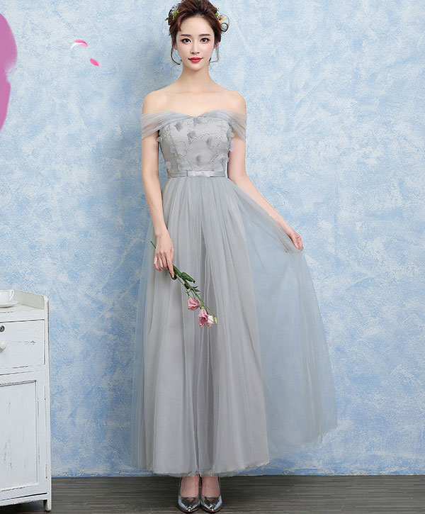bridesmaid gown design off shoulder