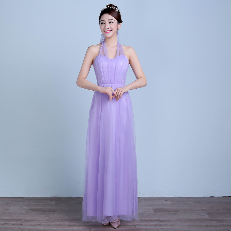 Convertible Long Wedding Bridesmaid Dresses Formal Party Dresses - Purple