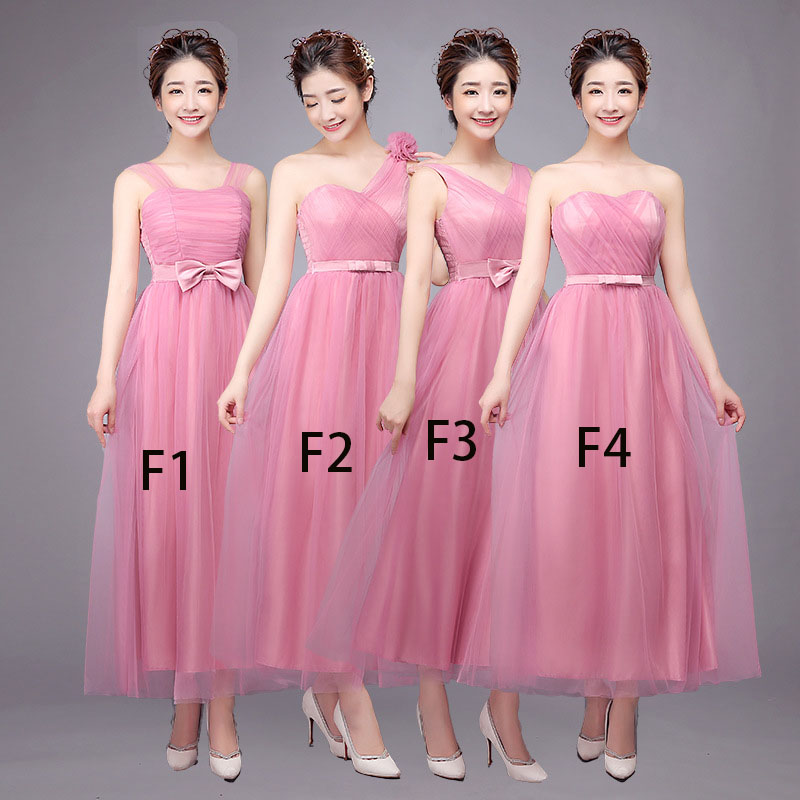 Nice Women Bridesmaid Prom Party Evening Dress Ladies Long Wedding Dress - Pink
