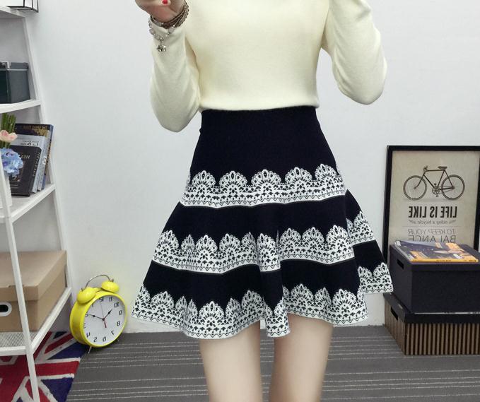new autumn and winter knitting slim A-line skirt