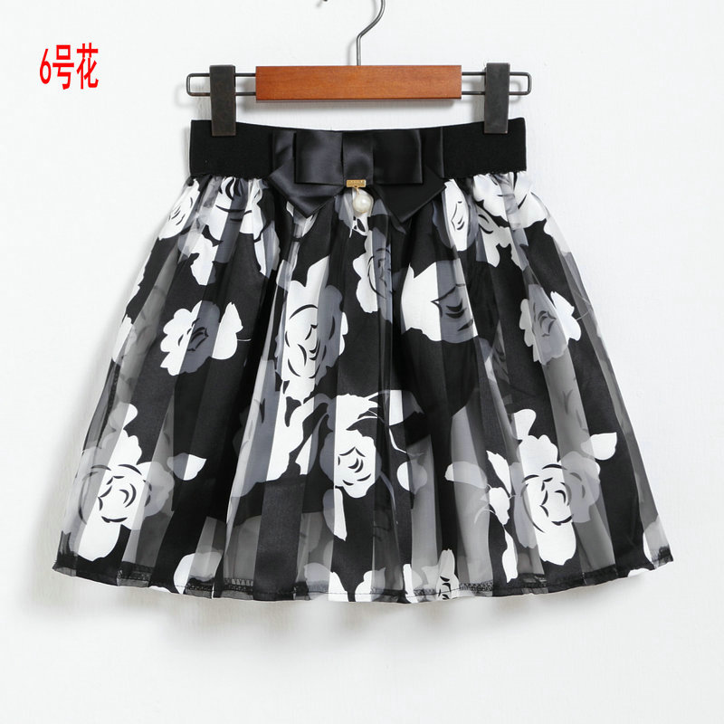 Spring Summer Casual Floral Fashion Skirts - White
