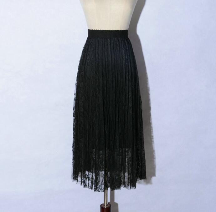 Black Lace Skirts Womens Long Skirt