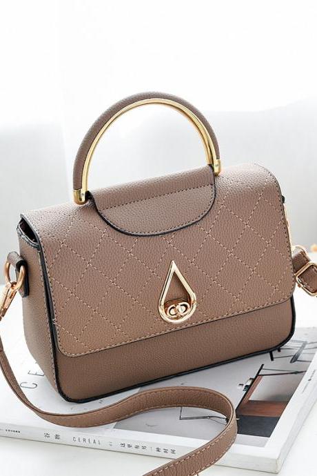 Women Shoulder Mini Bag New Leather Fashion Small Handbag - khaki 