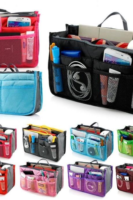 New Multi-function Handbag Purse Organizer Insert Phone Cosmetic Bag in Bag Storage Case