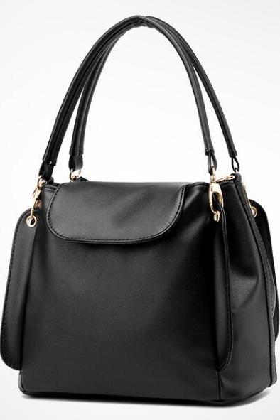 Women Fashion Three Layers Shoulder Bag Casual Crossbody Handbag - Black