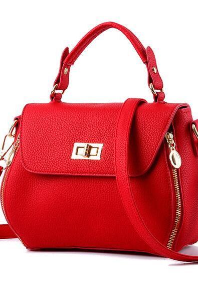 Small Women Messenger Bags Female Crossbody Shoulder Bag Mini Clutch Purse Bag Candy Color - Red