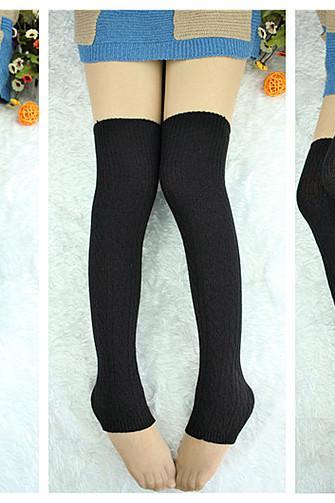 Casual Women Solid Color Leg Warmer High Slouch Boot Tight Stockings