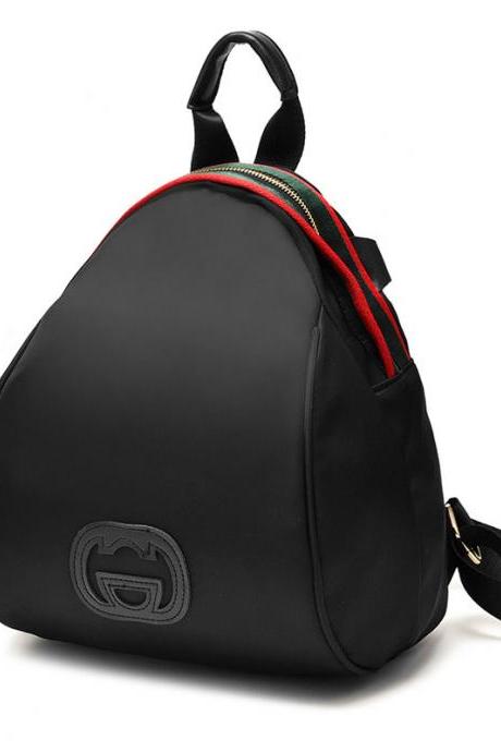 Women Nylon Mini Backpack Shoulder Bag - Black