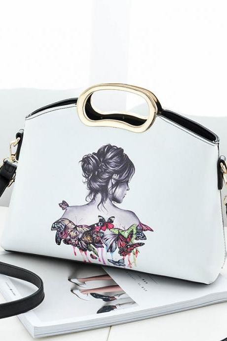 Design Fashion Women Small Shoulder Bag Messenger Handbag - White