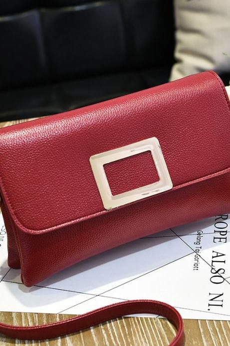 Fashion Women Mini Messenger Shoulder Bag - Wine Red