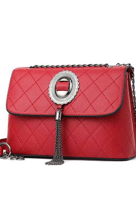 Women Elegant Handbag Shoulder Bag Tote Messenger Bag - Red