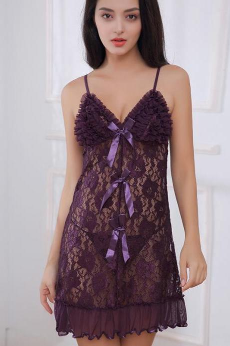 Women Sexy lingerie babydoll Dress Sleepwear Nightwear 5 Color